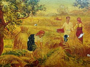 Шкатулка Агит. мстера. Женщины жнут Рожь...