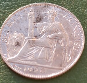 20 CENT. Французский Индокитай 1893 г. UNC Редкая