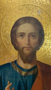 Икона Три Апостола. Академическое письмо по золоту.