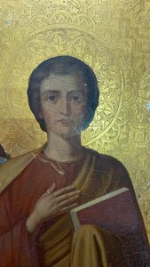 Икона Три Апостола. Академическое письмо по золоту.