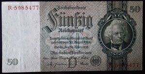Германия 50 марок 1933 unc