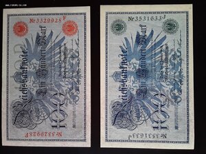 Германия 100 марок 1908 unc