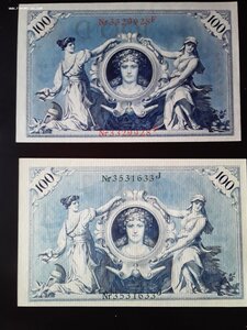 Германия 100 марок 1908 unc