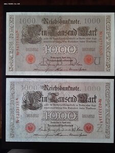 Германия 1000 марок 1910 unc