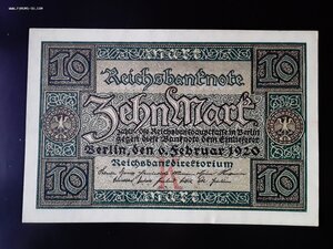 Германия 10 марок 1920 unc