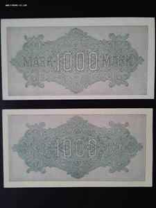 Германия 1000 марок 1922 unc разные шрифты нумератора