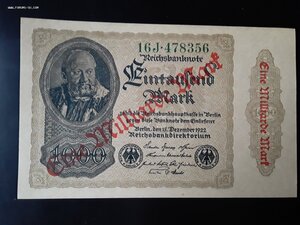 Германия 1 миллиард марок на 1000 марок 1922 unc