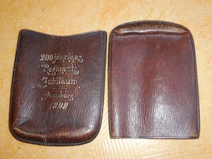 Полковой кожаный портсигар  1898г