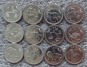 набор монет лунный календарь 2006г.,Сомалиленд,12шт