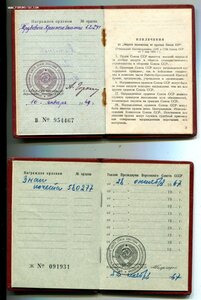 Комплект наград депутата Верховного Совета ТКЗ, ЗП, медали
