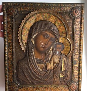 Икона Казанская Богородица. Жако. Хромолитография. 1888 год
