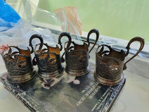 Сопны (подстаканы) слоны. 4шт с родными стаканами.