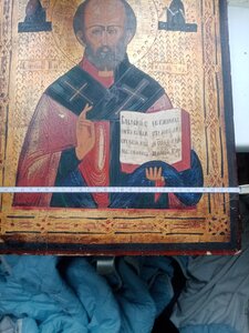 Икона Николай Чудотворец письмо по золоту.