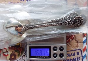 красивый набор чайных ложек 6шт,новый,серебро 916