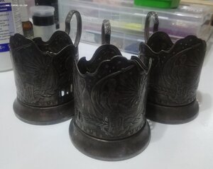 3 подстаканника 50 лет советской власти