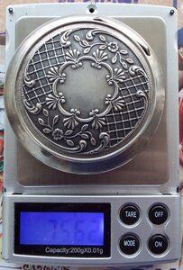 пудренница,серебро 875