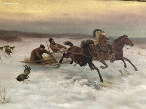 Тройка лошадей худ. А. Antocьев
