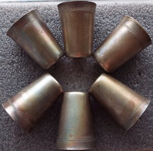 стопки мельхиор,серебрение,6шт,СССР