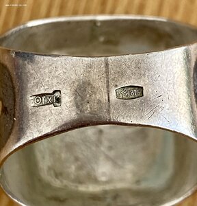 Серебряная печатка. Мужская. Чернь. Серебро 875 пробы