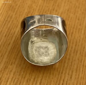 Серебряная печатка. Мужская. Чернь. Серебро 875 пробы