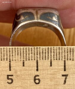 Серебряная печатка. Мужская. Чернь. Серебро 875 пробы