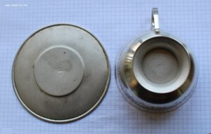 чайная пара -  СЕРЕБРО- ХУДОЖЕСТВЕННАЯ ЧЕРНЬ