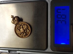 Жетон об окончании Университета 1887г., золото.