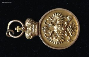 Жетон об окончании Университета 1887г., золото.