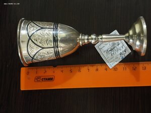 Две Рюмки большие новые в коробке.Серебро 875 пр. Вес 179 гр