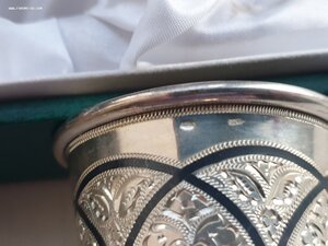 Две Рюмки большие новые в коробке.Серебро 875 пр. Вес 179 гр