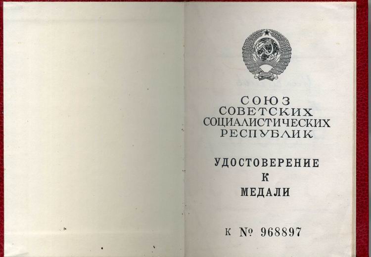 "За Отвагу" Горбачевская. Указ и год можно вписать. :)))