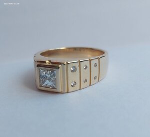 Мужское кольцо с бриллиантом 1.1ct 750