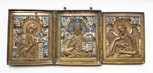 Складень Деисусный Чин (6 цветов эмали). Размер 16x39,5 см.
