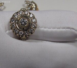 Кольцо и серьги 585 пр.Малинки.Бриллианты 1,88кар.Заключение
