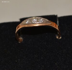 Кольцо. Золото 583 пробы. Бриллианты.