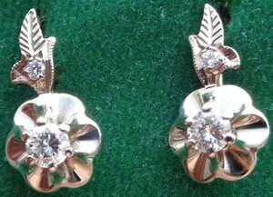 Серёжки с бриллиантами 583 проба