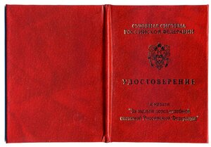 За заслуги перед судебной системой РФ 2 ст. № 834+ чистое УМ