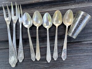 Чайные ложки, вилки для лимона, стопка 875 пробы!