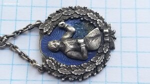 Знак за первый разряд по боксу 1929 год (серебро,эмаль)