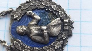 Знак за первый разряд по боксу 1929 год (серебро,эмаль)