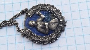 Знак за первый разряд по боксу 1929 год (серебро,эмаль)