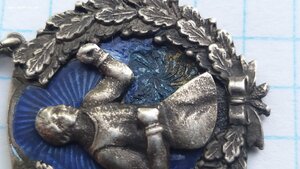 Знак за первый разряд по боксу 1929 год (серебро,эмаль)
