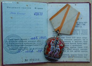 Орден ЗП №67633+доки.