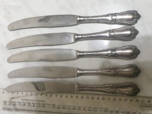 Пять ножей 875 проба. Общий вес 474 грамма