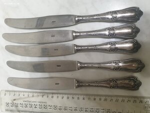 Пять ножей 875 проба. Общий вес 474 грамма