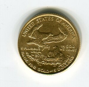 5 долларов 1993 г. Золото.