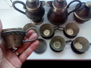 Столовый набор,мельхиор,скань.