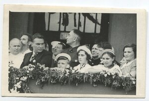 В.П.Чкалов,А.В.Беляков,Г.Ф.Байдуков,Н.С.Хрущёв. Москва.1937