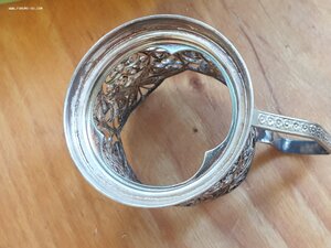 Четыре подстаканника СКАНЬ серебрение.Состояние!