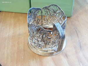 Четыре подстаканника СКАНЬ серебрение.Состояние!